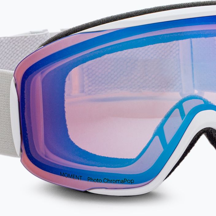Smith Moment white vapor/chromapop photochromic rose flash ski goggles M00745 5
