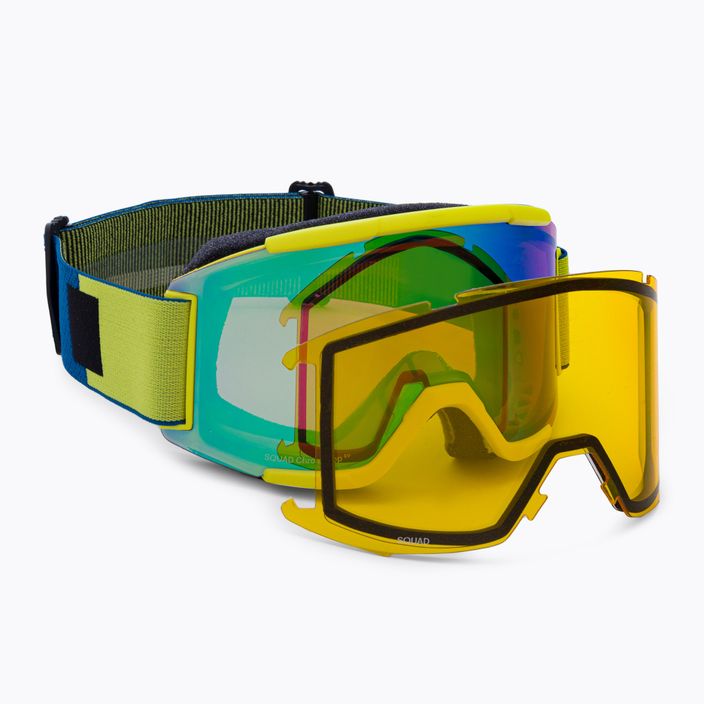 Smith Squad ski goggles neon yellow/chromapop everyday green mirror M00668
