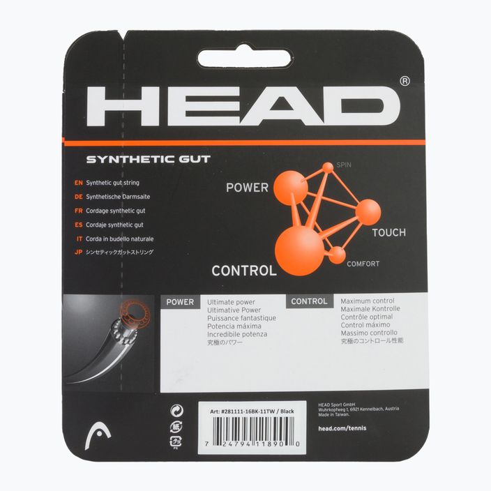 HEAD Synthetic Gut tennis string 12 m black 281111 2