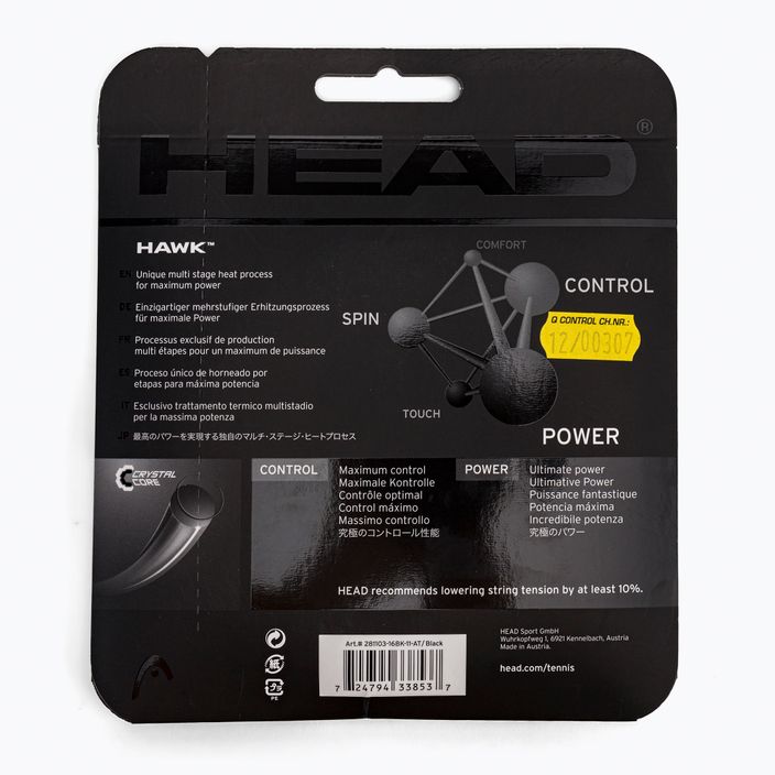 HEAD Hawk tennis string 12 m black 281103 2