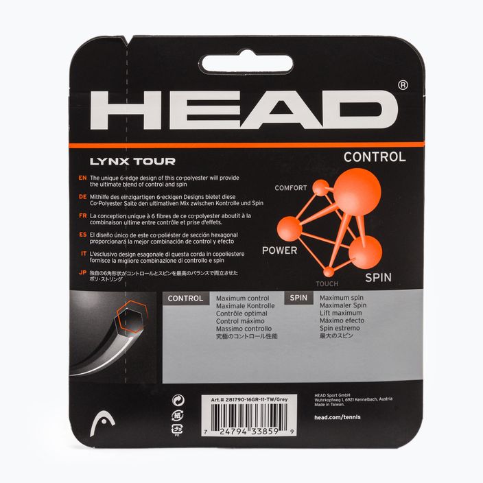 HEAD Lynx Tour tennis string 12 m grey 281790 2