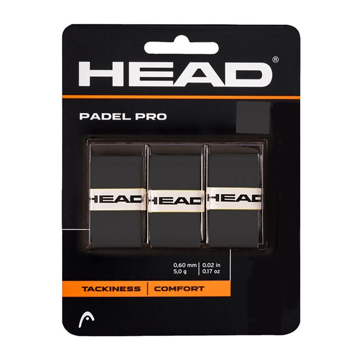 HEAD Padel Pro racquet wraps 3 pcs black 285111 2