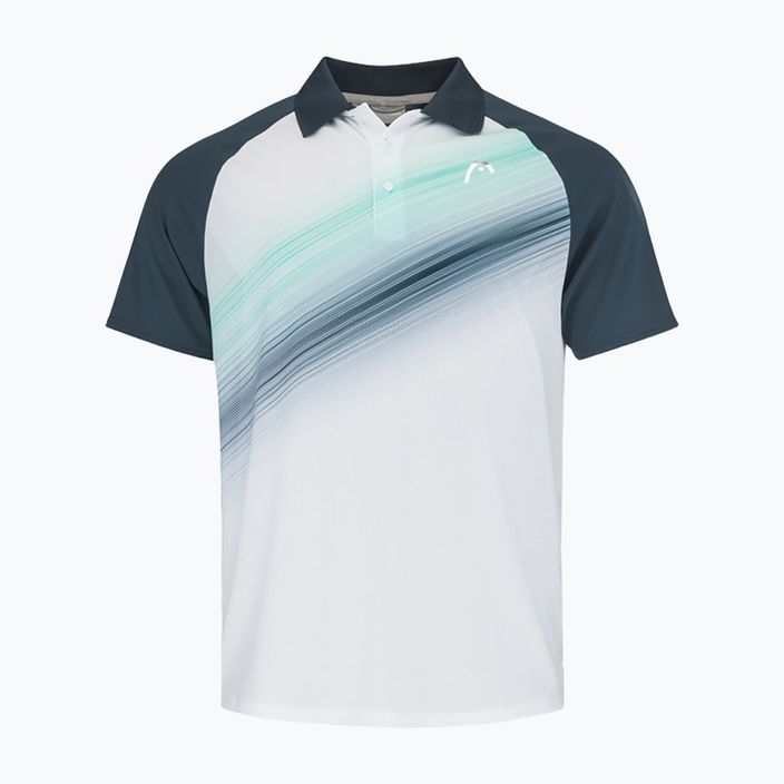 Men's HEAD Performance Tennis Shirt Polo white and navy blue 811403NVXPM