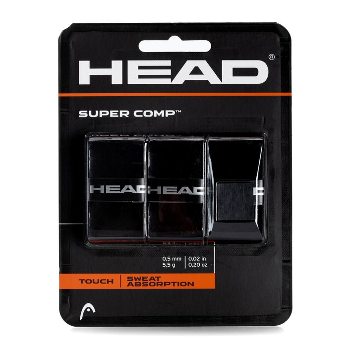 HEAD Super Comp tennis racket wraps 3 pcs black 285088 2