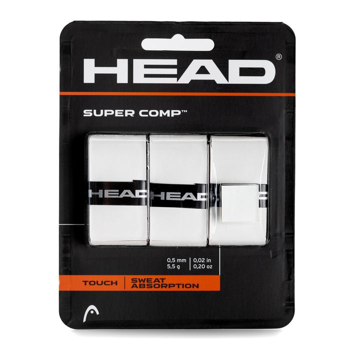 HEAD Super Comp tennis racket wraps 3 pcs white 285088 2