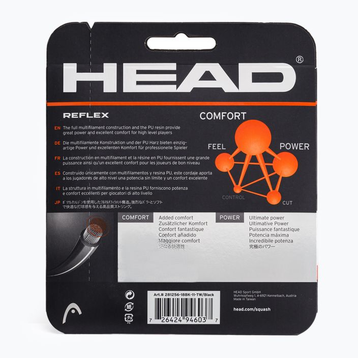 HEAD squash string sq Reflex 10 m black 281256 2