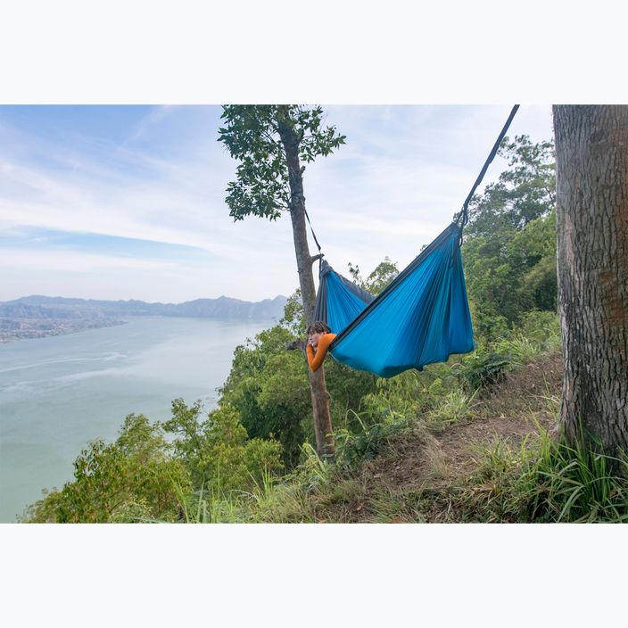 Ticket To The Moon Original aqua/dark grey two-person hiking hammock 5