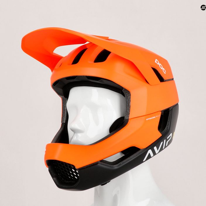 Bicycle helmet POC Otocon Race MIPS fluorescent orange avip/uranium black matt 13