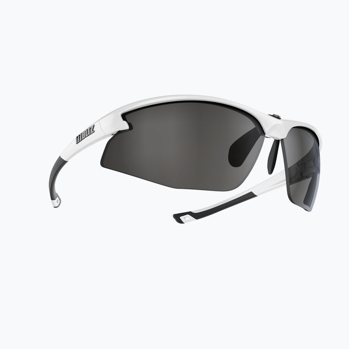 Bliz Motion + S3 shiny white/smoke silver mirror cycling glasses 2