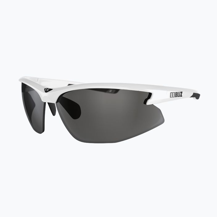 Bliz Motion + S3 shiny white/smoke silver mirror cycling glasses 3