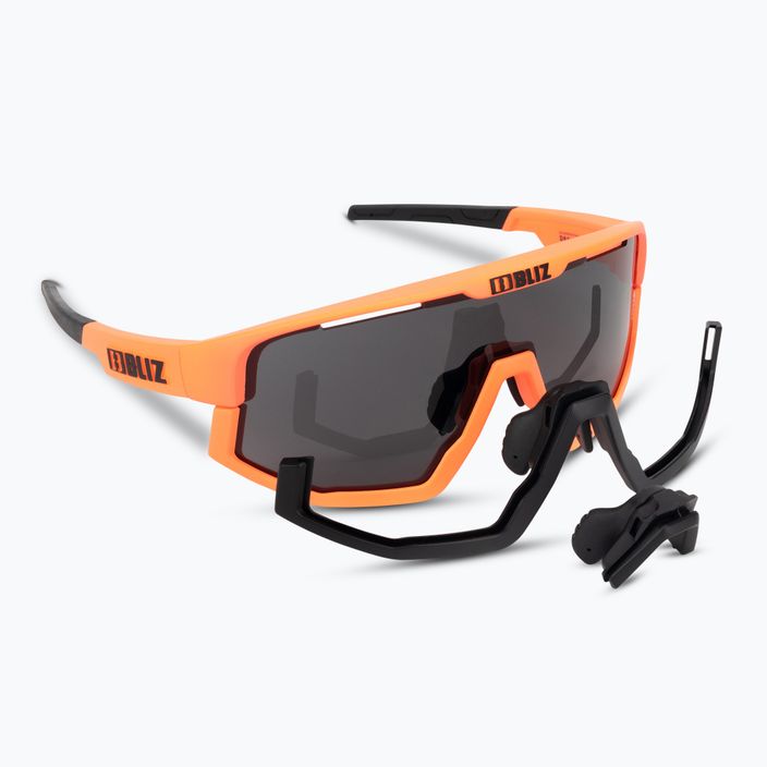 Bliz Vision S3 matt neon orange/smoke cycling glasses