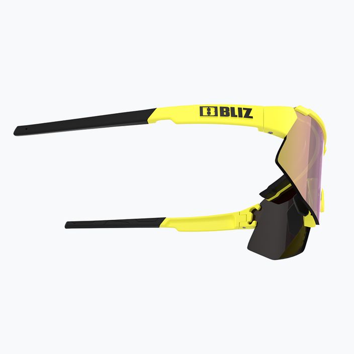 Bliz Breeze S3+S1 matt neon yellow/brown purple multi/pink cycling glasses 6