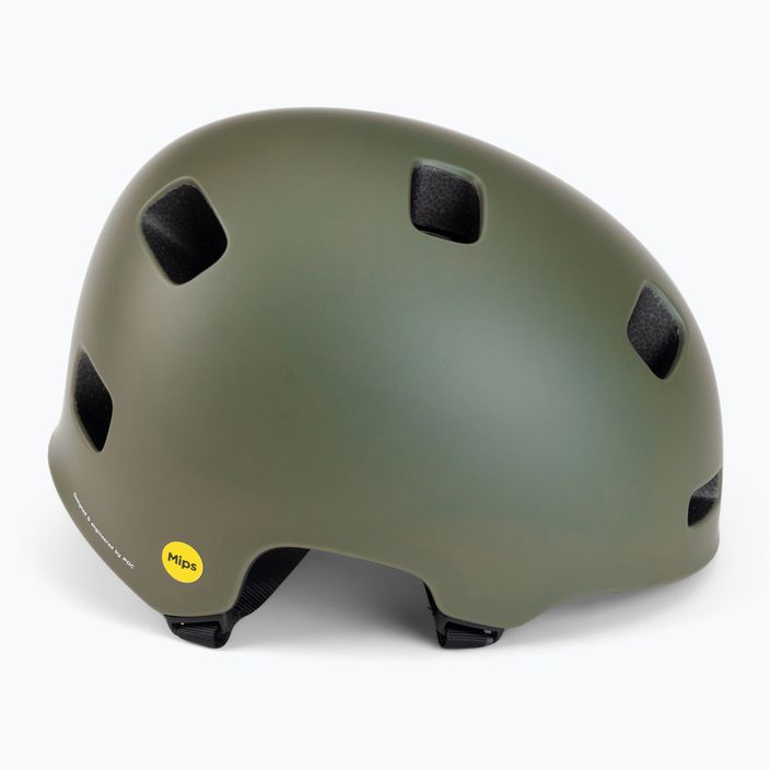 Bicycle helmet POC Crane MIPS epidote green matt 3