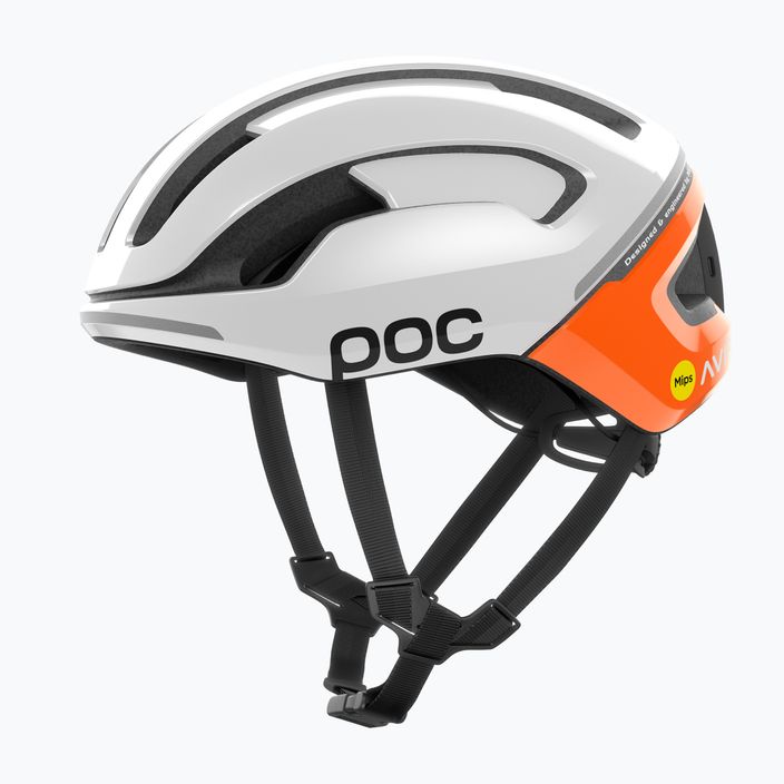 POC Omne Beacon MIPS fluorescent orange avip/hydrogen white bike helmet 3