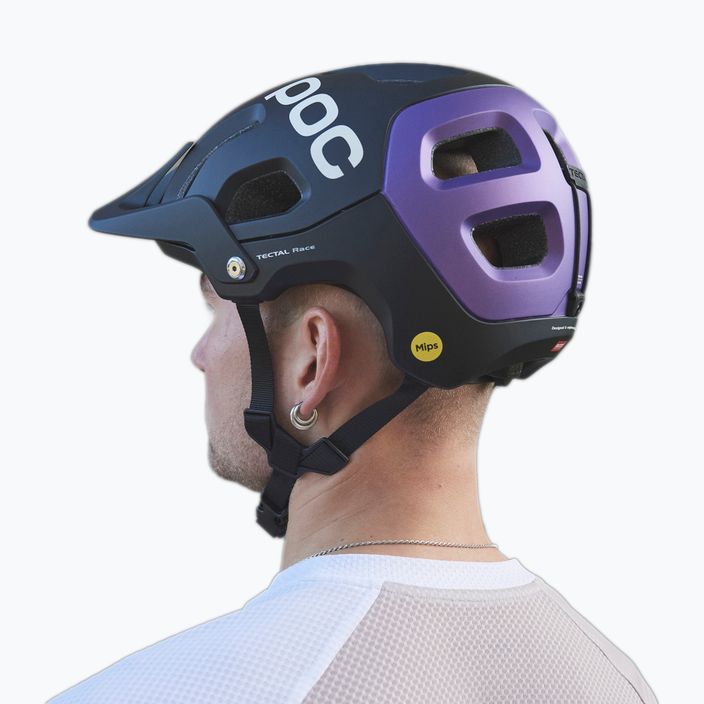 Bicycle helmet POC Tectal Race MIPS uranium black/sapphire purple metallic/matt 9