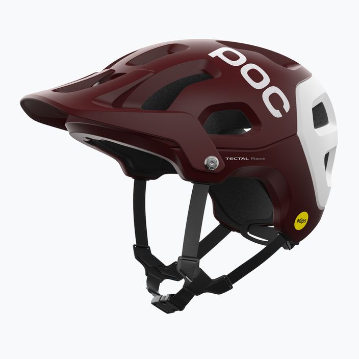 MTB bike helmet POC Tectal Race MIPS garnet red/hydrogen white matt