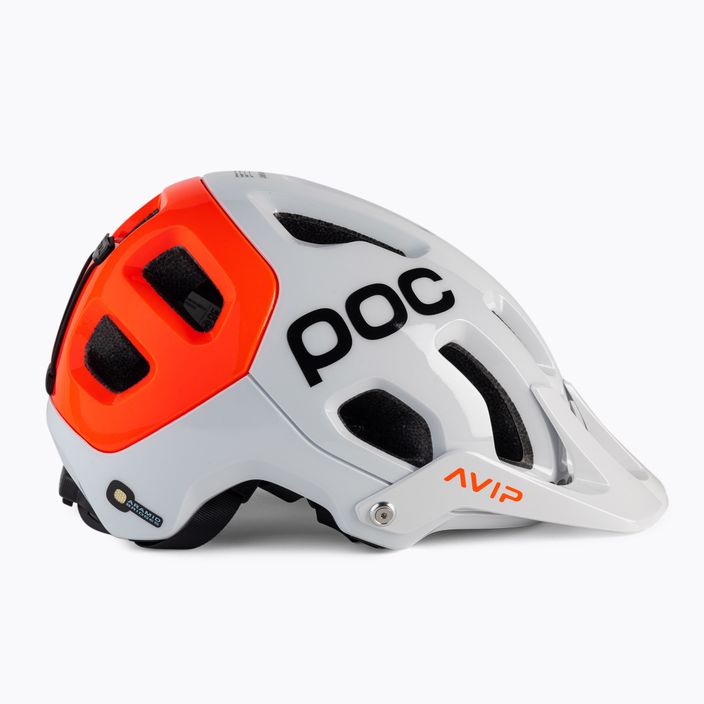 Bicycle helmet POC Tectal Race MIPS NFC hydrogen white/fluorescent orange avip 3