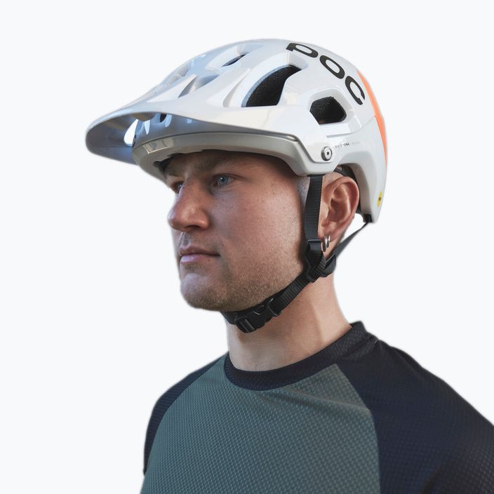 Bicycle helmet POC Tectal Race MIPS NFC hydrogen white/fluorescent orange avip 8