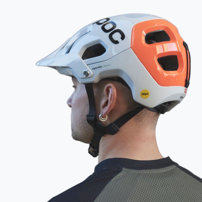 Bicycle helmet POC Tectal Race MIPS NFC hydrogen white/fluorescent orange avip 9