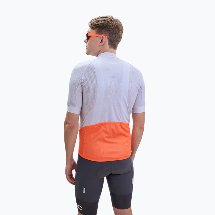 Men's cycling jersey POC Essential Road Logo granite grey/zink orange 3