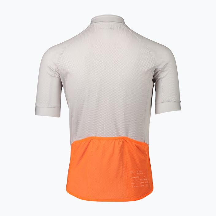 Men's cycling jersey POC Essential Road Logo granite grey/zink orange 7