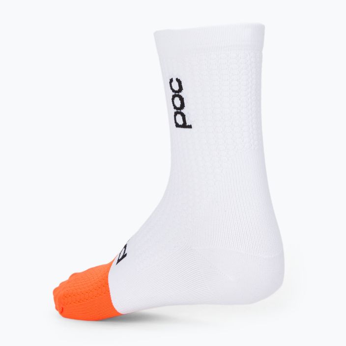 Cycling socks POC Flair Mid hydrogen white/zink orange 2