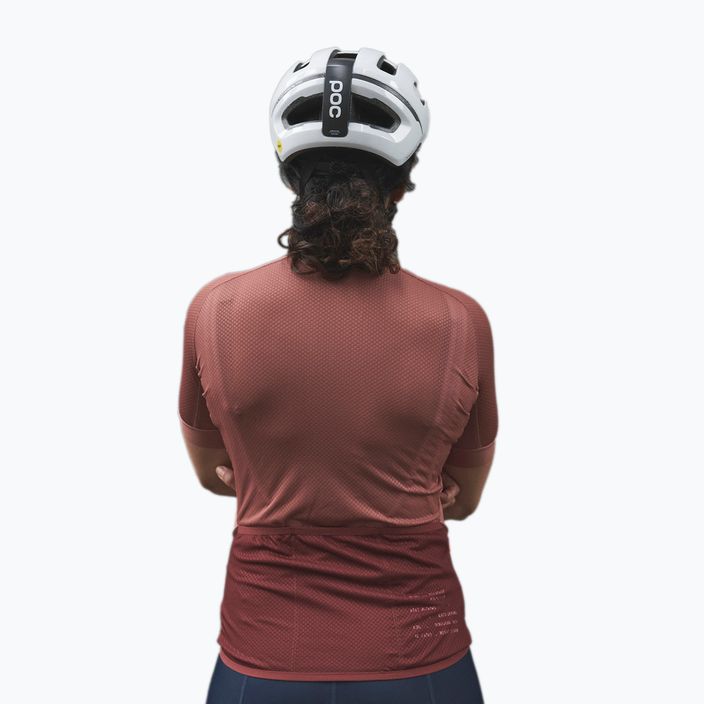 Women's cycling jersey POC Essential Road Logo himalayan salt/garnet red 2