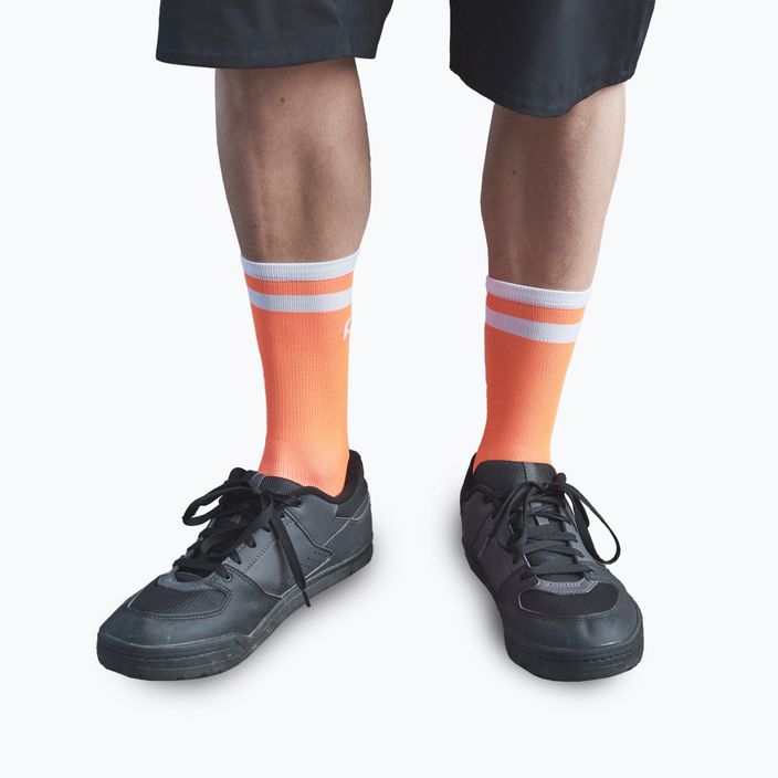 Cycling socks POC Lure MTB Long zink orange/hydrogen white 4