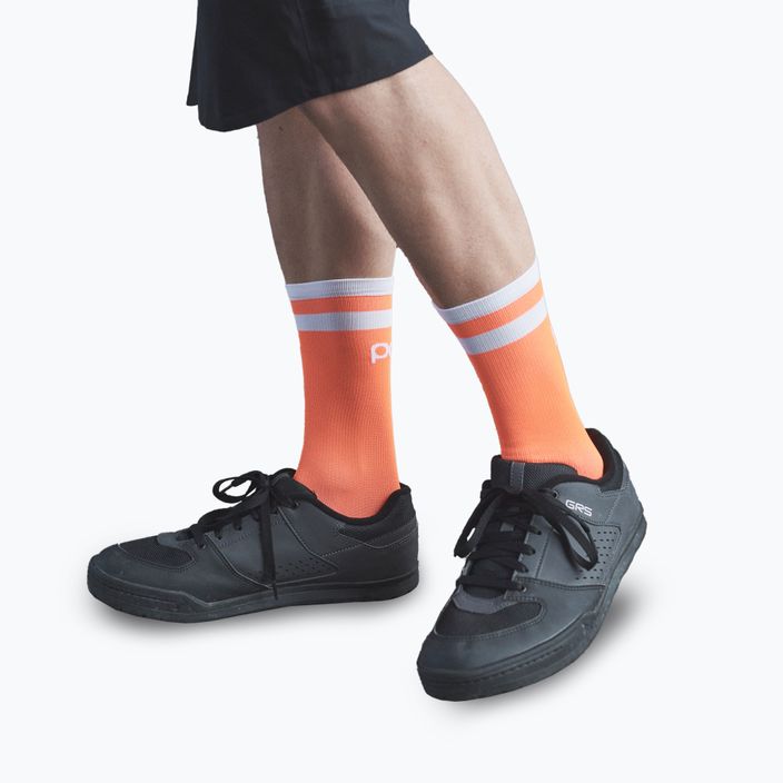 Cycling socks POC Lure MTB Long zink orange/hydrogen white 5