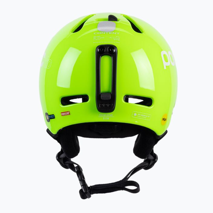 Children's ski helmets POC POCito Fornix MIPS fluorescent yellow/green 3
