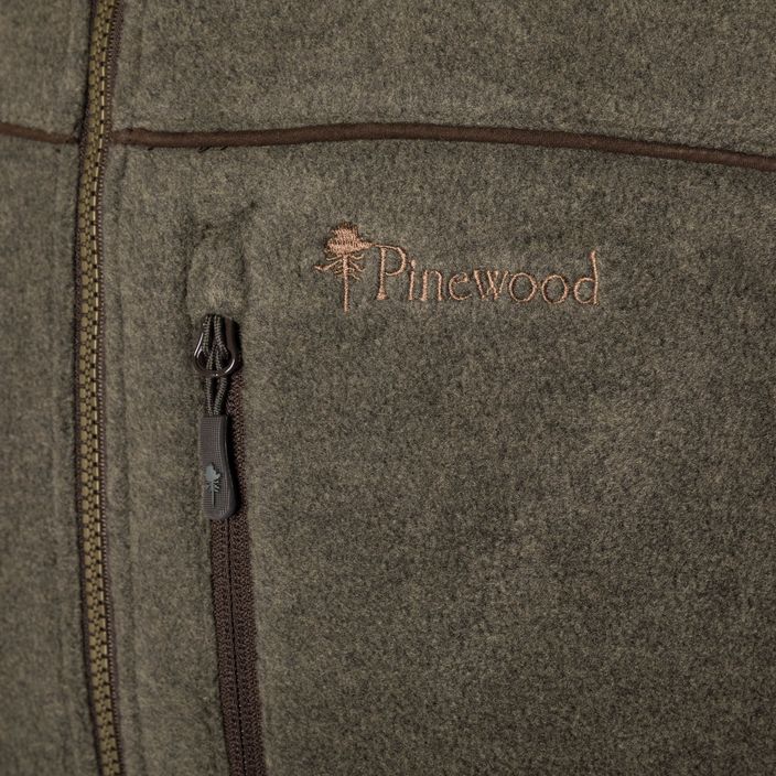 Men's Pinewood Prestwick Exclusive olive mel/suede brown trekking sweatshirt 4