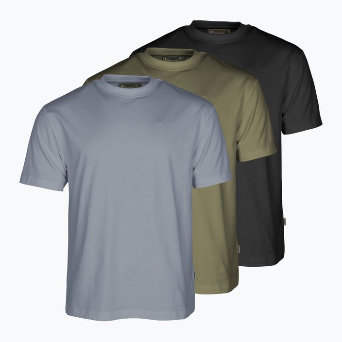 Pinewood men's 3-pack t-shirt olive/shadoblu/black