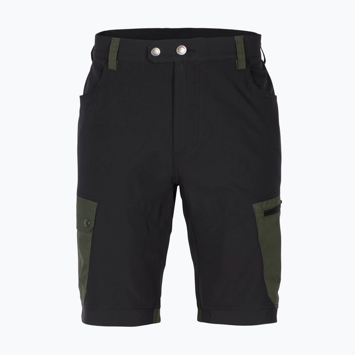 Men's Pinewood Finnveden Trail Hybrid black/mossgreen trekking shorts 4