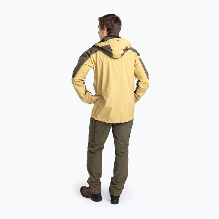 Pinewood men's Abisko Trekking 3L golden hay/moss green rain jacket 3