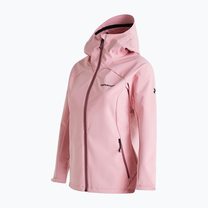Women's Peak Performance Explore Hood softshell jacket pink G77109050 2