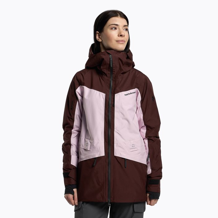 Women's Peak Performance Gravity 2L GoreTex ski jacket pink and brown G78250010