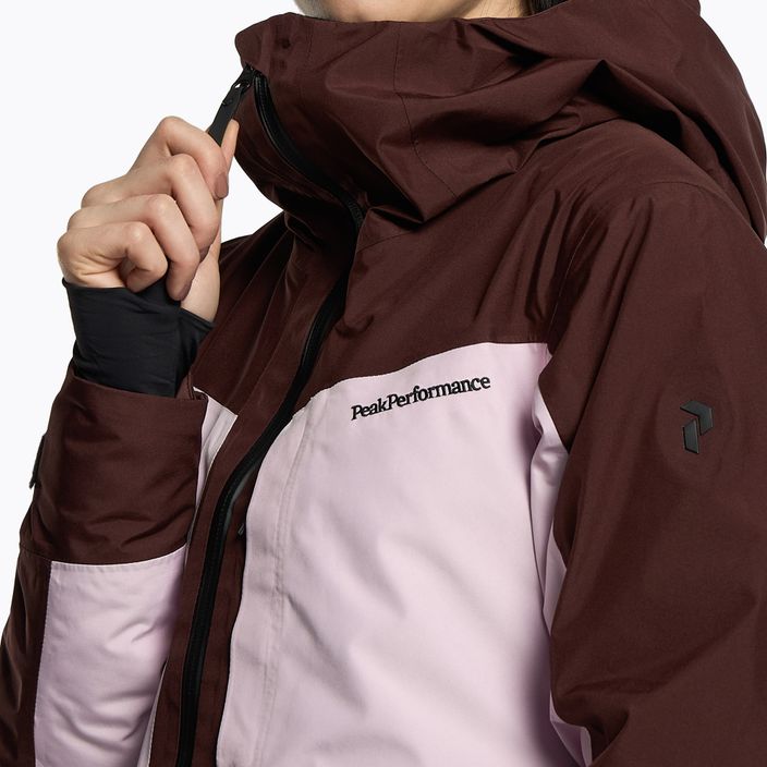Women's Peak Performance Gravity 2L GoreTex ski jacket pink and brown G78250010 5