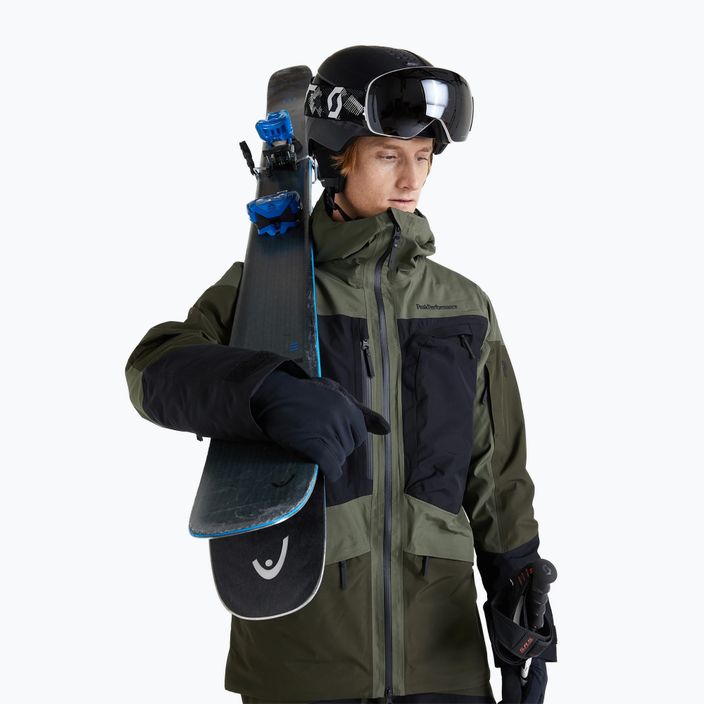 Men's Peak Performance Gravity 2L GoreTex ski jacket green/black G78252020
