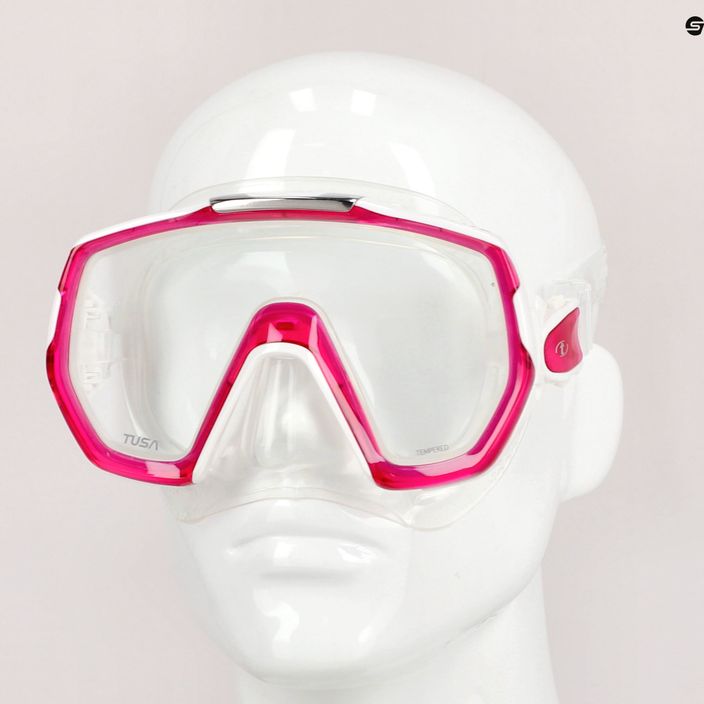 TUSA Freedom Elite pink and clear diving mask M-1003 8
