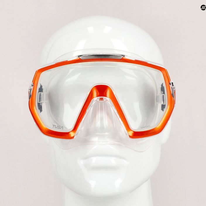 TUSA Freedom Elite orange and clear diving mask M-1003 7
