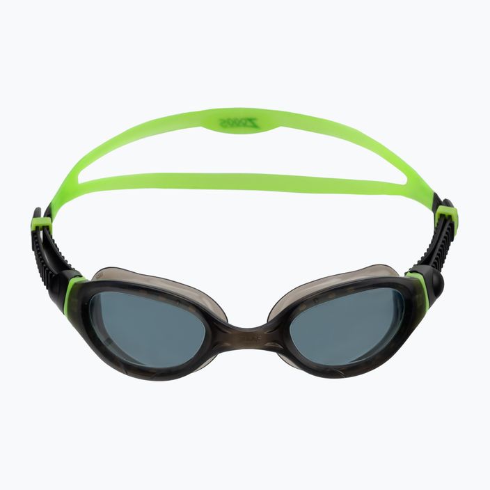 Zoggs Phantom 2.0 black/lime/tint smoke children's swimming goggles 461312 2