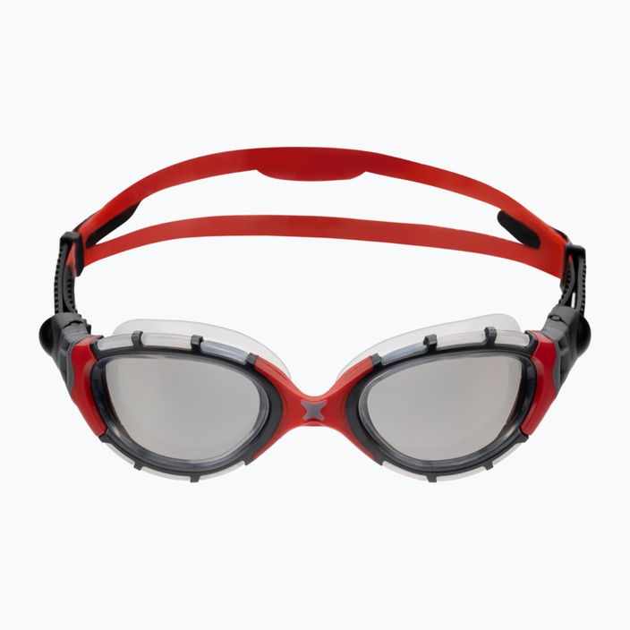 Zoggs Predator Flex Titanium clear/red/mirrored smoke swimming goggles 461054 2
