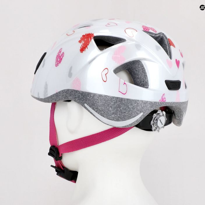 Children's bicycle helmet Alpina Ximo white hearts 9