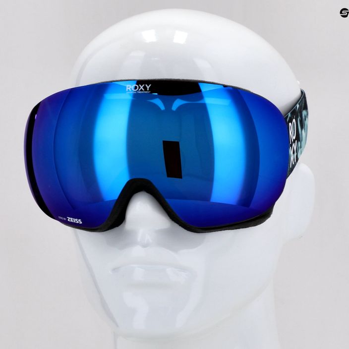 Women's snowboard goggles ROXY Popscreen Cluxe J 2021 true black akio/sonar ml revo blue 12