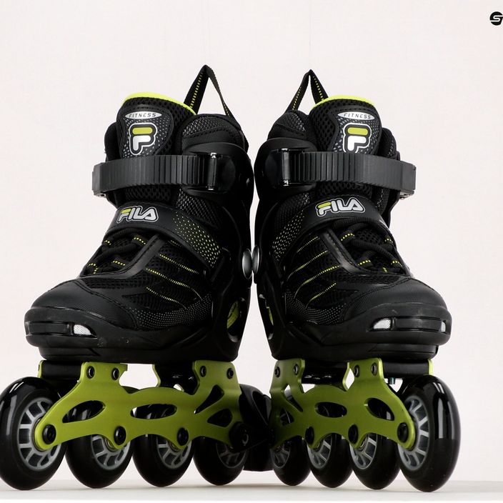 Children's roller skates FILA Wizy Alu black/lime 9