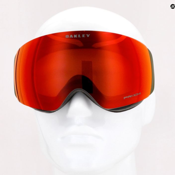 Oakley Flight Deck dark brush crystal/prizm snow torch iridium ski goggles OO7064-C1 8