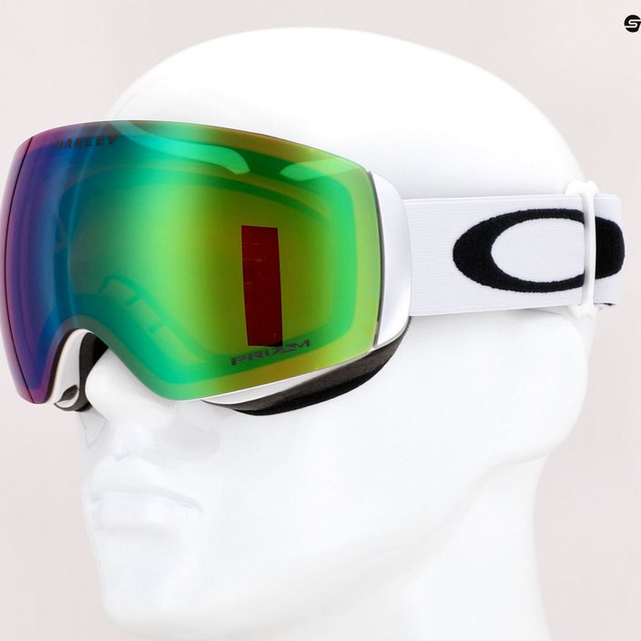 Oakley Flight Deck matte white/prizm snow jade iridium ski goggles OO7064-23 7
