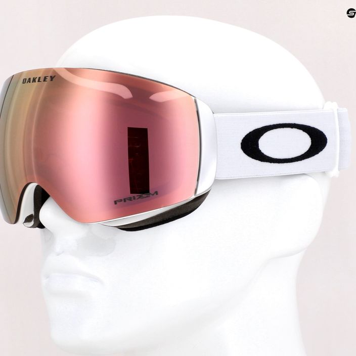 Oakley Flight Deck matte white/prizm rose gold iridium ski goggles OO7064-C9 7