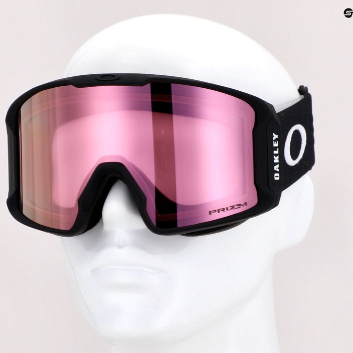 Oakley Line Miner matte black/prizm snow hi pink iridium ski goggles OO7070-06 7