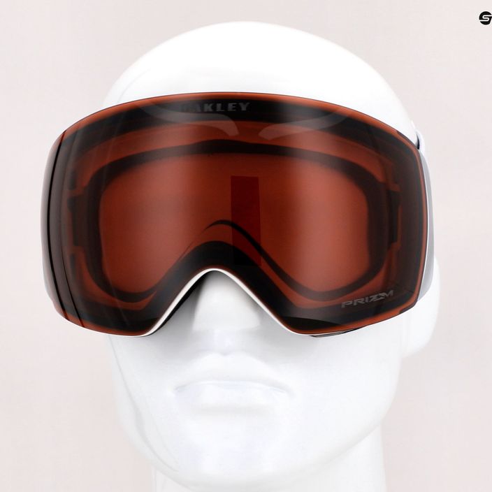 Oakley Flight Deck matte white/prizm garnet ski goggles OO7050-B9 6